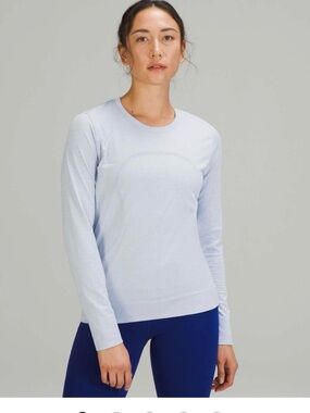 53). Lululemon Swiftly Long Sleeve Light Blue | Size 8–10
